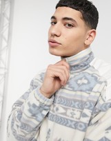 Thumbnail for your product : ASOS DESIGN oversized track jacket in polar fleece and all-over geo print