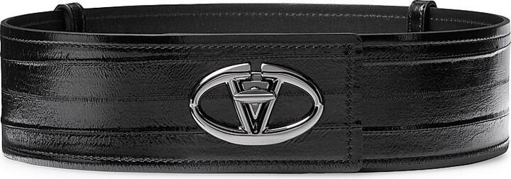 Women's The Bold Edition VLogo Eel Belt 60MM - Black - Size Large