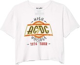 Thumbnail for your product : The Original Retro Brand ACDC High Voltage Raw Edge Vintage Cotton Tee (White) Women's Clothing