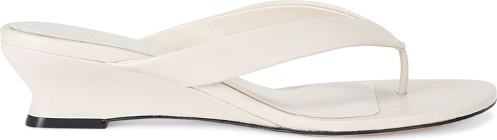 Le Monde Beryl Leather Micro Wedge Sandals 40