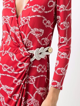 Gucci Pre-Owned 2010 Rope-Print Wrap Dress