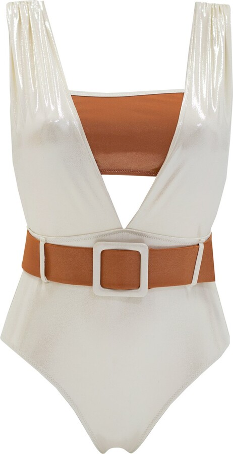 Aulala Paris Twilight-Nightfall Shiny Ensemble Swimsuit- White