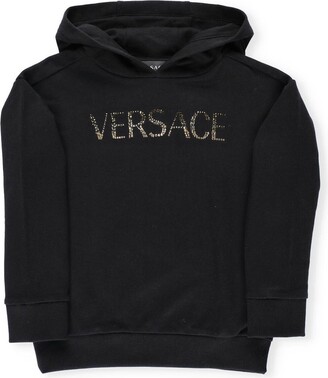 Versace Children Crystal Embellished Logo Hoodie
