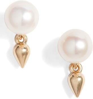 Poppy Finch Pearl Stud Earrings