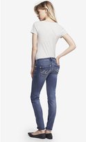 Thumbnail for your product : Express Medium Wash Low Rise Thick Stitch Skinny Jean