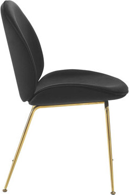 Willa Arlo Interiors Scoop Gold Stainless Steel Leg Performance Velvet Dining Chair