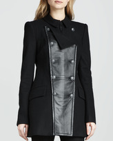 Thumbnail for your product : Rachel Zoe Monaco Leather-Panel Coat