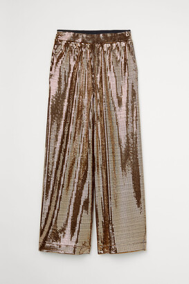 H&M Wide hotfix-sequined trousers