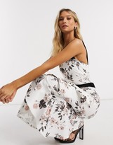 Thumbnail for your product : True Violet exclusive frill front midi dress in mixed floral print