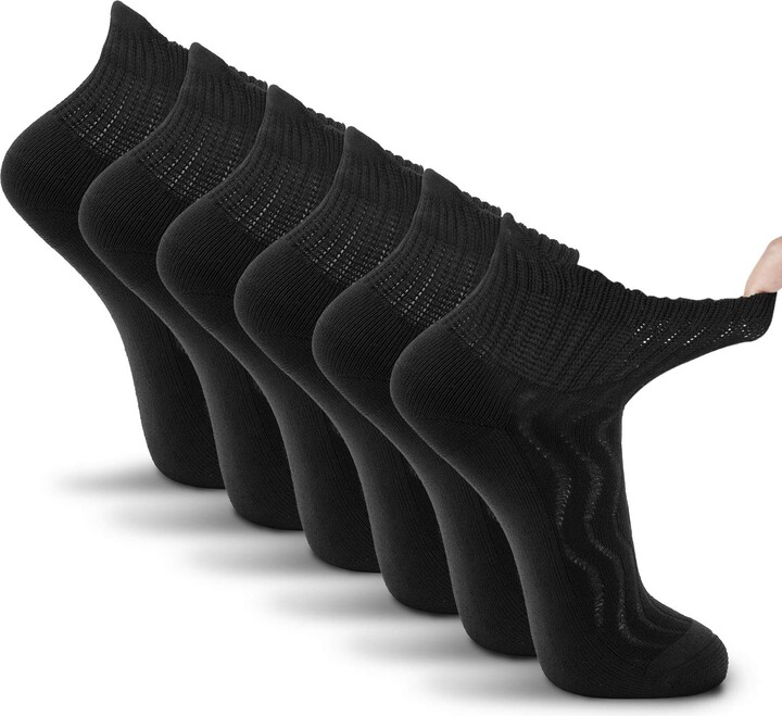 LIN Diabetic Socks Men and Women 6 Pack Bamboo Wide NonBinding Top