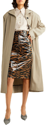 Kwaidan Editions Tiger-print PU pencil skirt