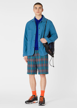 Paul Smith Men's Multi-Coloured Check Cotton And Linen Shorts