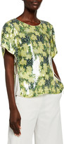 Thumbnail for your product : 3.1 Phillip Lim Short-Sleeve Daisy-Print Sequined T-Shirt