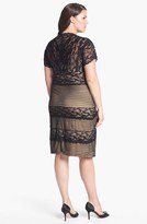 Thumbnail for your product : Marina Mixed Lace Sheath Dress (Plus Size)