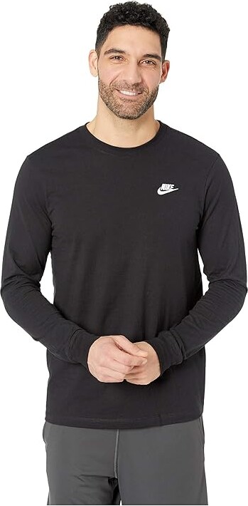 Nike NSW T-Shirts Long Sleeve Embroidered Futura Men's T Shirt Black/White : SM, Cotton/Polyester