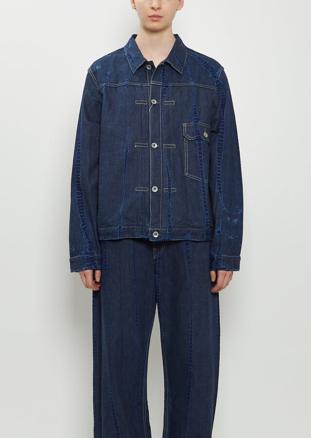 Suzusan Cotton Denim Jacket Navy Blue
