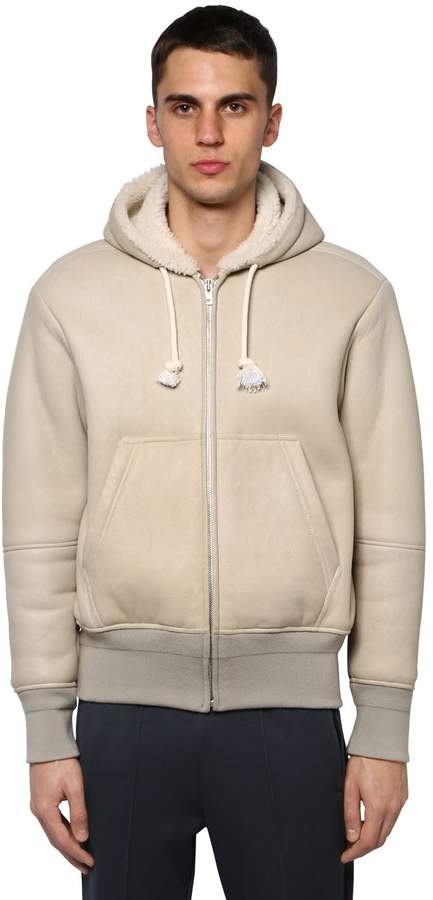 shearling hooded jacket