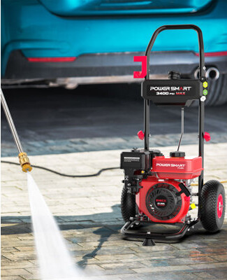 Powersmart Gas Pressure Washer 212Cc 3400PSI 2.5GPM 10-Inch Wheel
