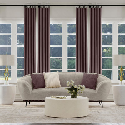 Hokku Designs Aura Beige Upholstered Curved Sofa