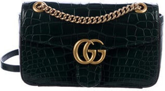 GG Marmont small crocodile shoulder bag