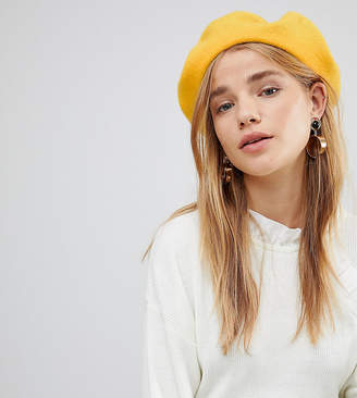 My Accessories Yellow Wool Beret