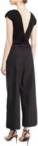 Thumbnail for your product : Brunello Cucinelli Belted Deep-V Wide-Leg Jumpsuit, Black