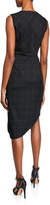 Thumbnail for your product : Elie Tahari Adrianne V-Neck Sleeveless Asymmetric Grid Dress w/ Flounce Detail