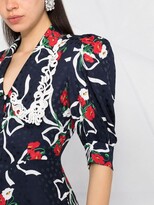 Thumbnail for your product : Alessandra Rich Floral-Print Mini Silk Dress