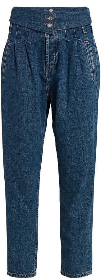 high waisted fold over jeans