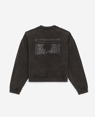 The Kooples Faded black sweatshirt with print & piercing