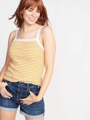 Old Navy Semi-Fitted Rib-Knit Striped Tank for Women