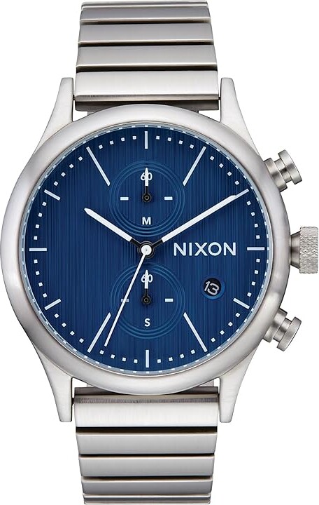 Nixon Station Chrono Men's Watches Silver/Indigo, Stainless Steel/Steel