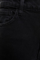 Thumbnail for your product : J Brand Jules Leather-trimmed Distressed High-rise Straight-leg Jeans