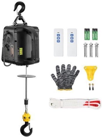 VEVOR 1100 lbs Electric Hoist Winch, 2-in-1 1500W Portable Power Winch Crane, 23 ft Lifting Height, Attic lift with Wireless Remote Control, for...