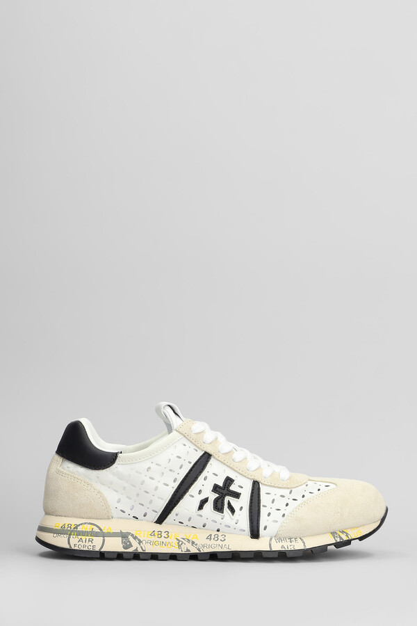 Lucy Sneakers In White Suede And Fabric