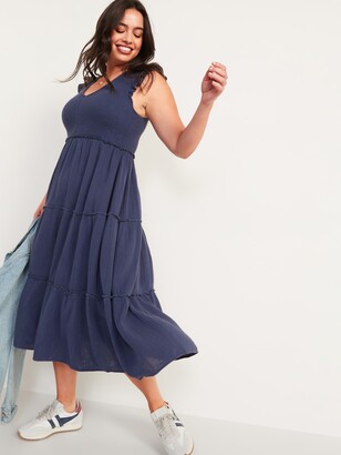 Old Navy Fit & Flare Smocked Maxi Dress for Women - ShopStyle