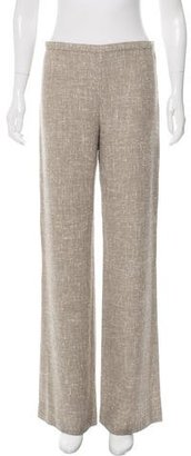 Valentino Tweed High-Rise Wide-Leg Pants