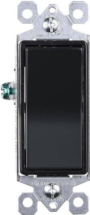 Faith Decorator 15 Amp Single-Pole Paddle/Rocker Wall Light Switch in Black (10-Pack)