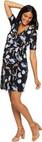 Thumbnail for your product : Motherhood Maternity | Waist Tie Surplice Maternity Dress - X Small, Black Floral