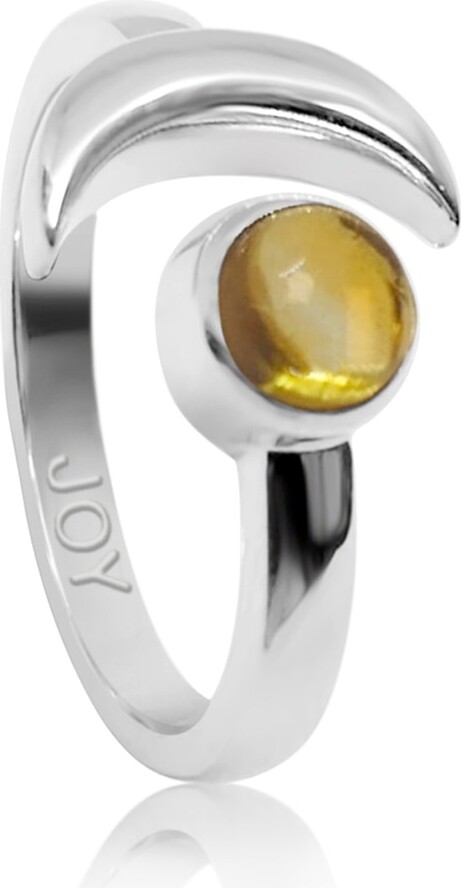 The Jewellery Store London Adjustable November Joy Birthstone Ring In Sterling Silver- Citrine