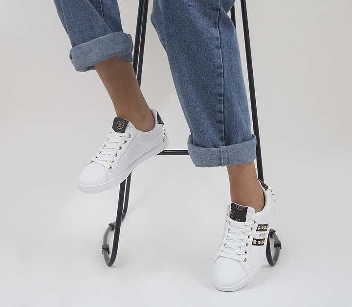 white trainers with studs