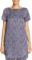 Thumbnail for your product : Eileen Fisher Printed Silk Boat Neck Tunic