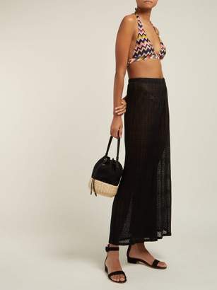 Missoni Mare - Zigzag Crochet-knit Wide-leg Trousers - Womens - Black