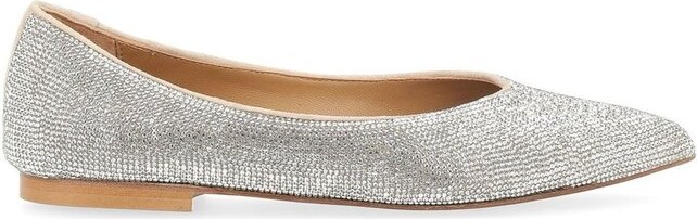 ANNA F. Embellished Pointed Toe Ballerina Shoes