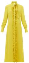 Thumbnail for your product : Valentino Ruffle-trimmed Midi Shirtdress - Womens - Yellow