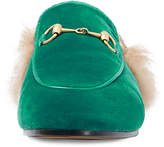 Thumbnail for your product : Gucci Princetown Velvet Slide Mule