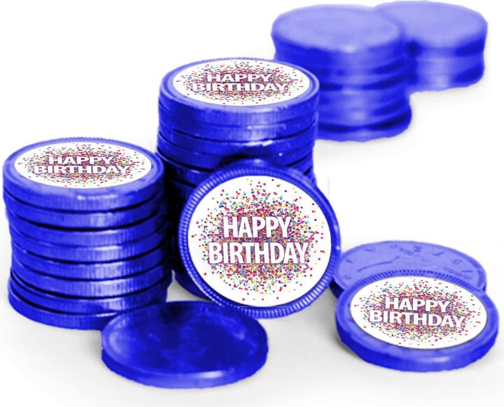 84 Pcs Birthday Candy Party Favors Chocolate Coins by Just Candy