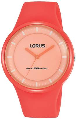 Lorus Bright Pink Dial Silicone Strap Ladies Watch