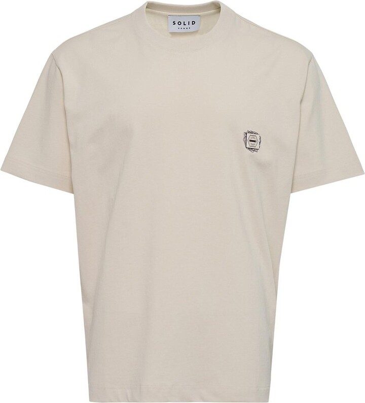 Solid Homme Gradient Doodle Embroidery T-Shirt