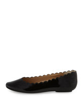 Thumbnail for your product : Neiman Marcus Sina Scalloped Patent Flat, Black